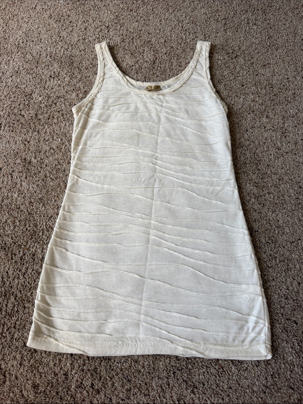 BKE Cream Ribbed Tank Top